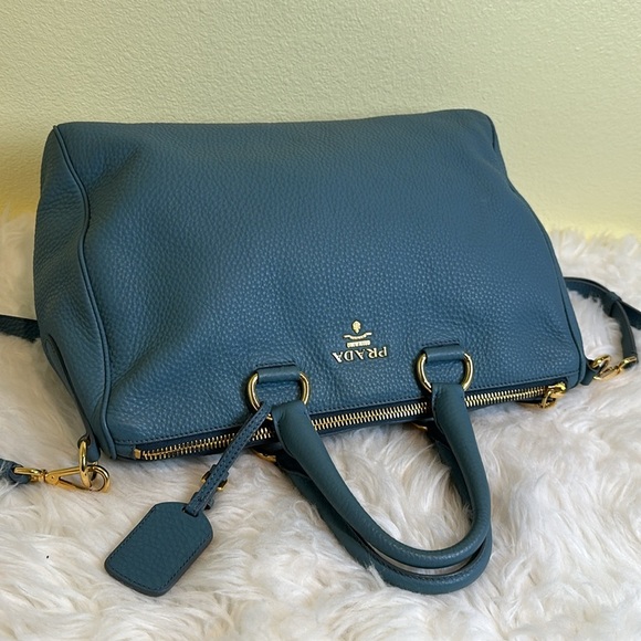 💯Authentic Prada Blue Leather Women's Bag🍀 - Picture 15 of 16